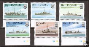 Tuvalu Sc 543-548 MNH. 1990 Battleships matched set 4;9