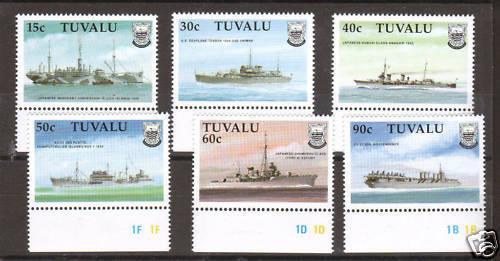 Tuvalu Sc 543-548 MNH. 1990 Battleships matched set 4;9