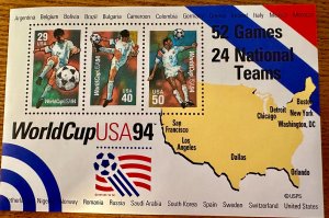 US # 2837 1994 World Cup Soccer Championships SS  Mint NH