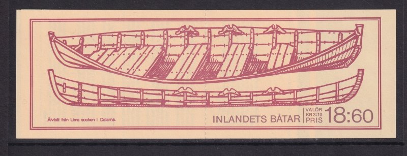 Sweden   #1666a-1671a   MNH  1988   booklet inland boats