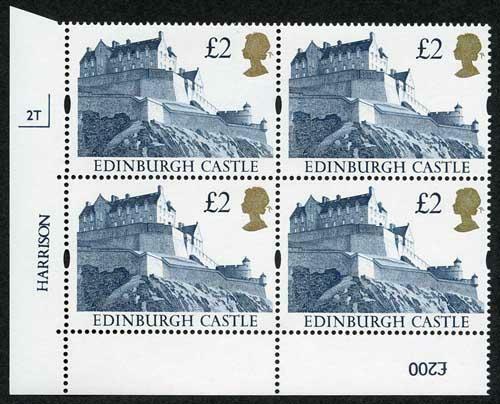 SG1613 1992 Two Pound Castle (Indigo) Plate 2T Normal Paper U/M