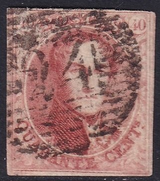 Belgium 1851 Sc 8b used 24 (Bruxelles) cancel
