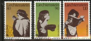 LIECHTENSTEIN Scott 665-7 used CTO 1979 year of child set