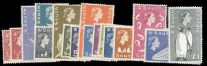 South Georgia #1-16 Cat$207, 1963-69 1/2p-£1, complete set, never hinged