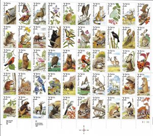 US 2335a (2286-2335) MNH Full Sheet 1987 22c North American Wildlife