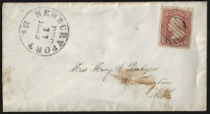 US 1862 CIVIL WAR PERIOD COVER NEWBURYPORT Ms TO KENSINGTON NH