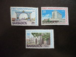 Stamps - Barbados - Scott# 299-301 - Mint Hinged Part Set of 3 Stamps