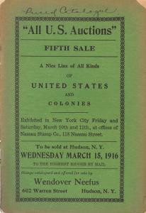 Neefus: Sale # 5  -  All U.S. Auctions Fifth Sale: A Ni...