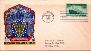 FDC 1946 SC #939 Staehle Cachet - DC Cancel - Single - F61501