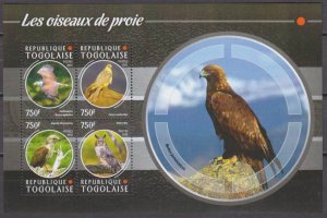 2015 Togo 6689-92KL Birds of prey 12,00 €