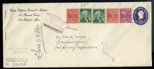 U.S. Scott 829, 815 (2) Prexies & Scott 1031 (2) Liberty Issue on Reg. Cover