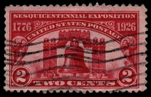 U.S. Scott #627: 1926 2¢ Sesquicentennial Exposition, Used, VF