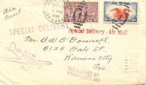 United States Illinois Old P. O. Annex Chicago 1939 numeral duplex  6c Bi-col...