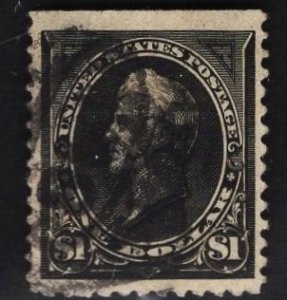 US #261a $1 Black Perry Type II USED SCV $800