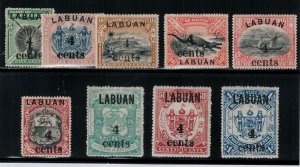 Labuan 1904 SC 110-118 Set LH 