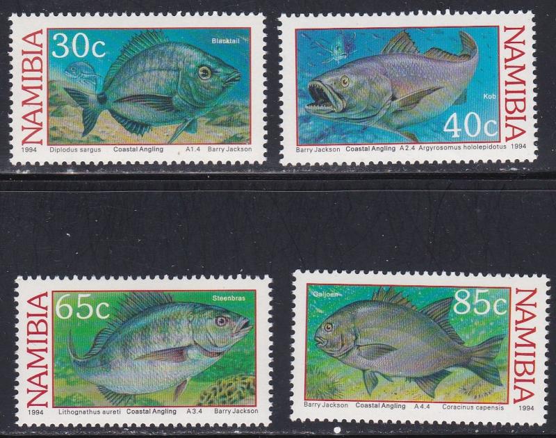 Namibia # 755-758, Coastal Fish, NH, 1/2 Cat.