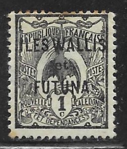 Wallis and Futuna 1: 1c New Caladonia Stamp Overprinted, MH, F