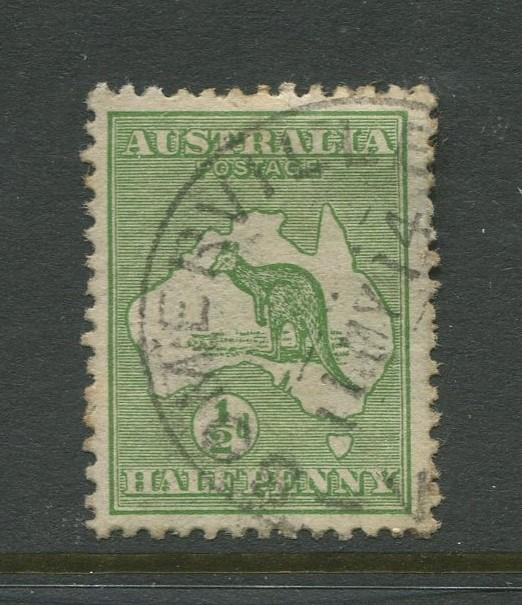 Australia  #1 Used 1913  Single 1/2p Stamp