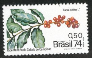 Brazil Scott 1366 MH* 1974 coffee stamp