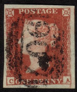 1841 Great britain, 1p, Penny red, Used CA, Sc 3, Sg 8, 4 margins