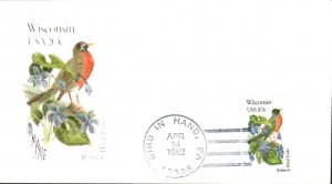 #2001 Wisconsin Birds - Flowers Andrews FDC
