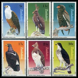 ZIMBABWE 1984 - Scott# 481-6 Eagles Set of 6 NH