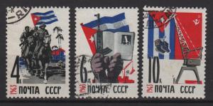 Russia 1963 - scott 2736 .. 2738 (3) CTO - Cuban Friendship