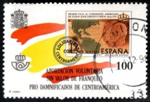 1998 Spain Charity Poster Stamp Hurricane Mitch Voluntary Contribution Stamp