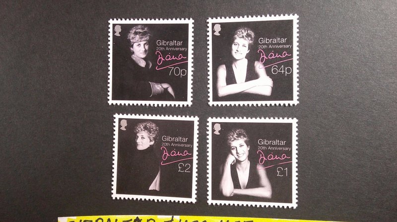 Gibraltar 2017 Princess Diana 20th Anniversary Scott# 1632-1635 Mint XF NH CPL