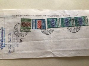 Italy Revenue stamps on reverse of cheque document A11775