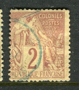 FRENCH COLONIES; 1880s General Colonies issue used 2c. value