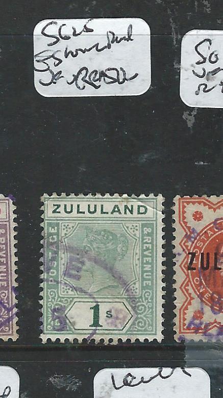 ZULULAND (P1807B) QV 1/-  SG 25   ESHOWE DOUBLE RING CANCEL  VFU