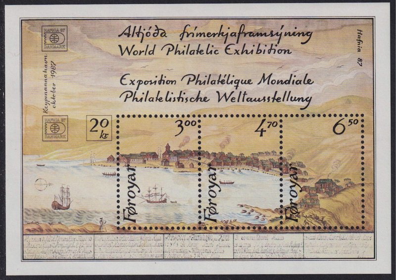 Faroe Islands - 1986 - Scott #148 - MNH SS - Philatelic Exhibition HAFNIA 87