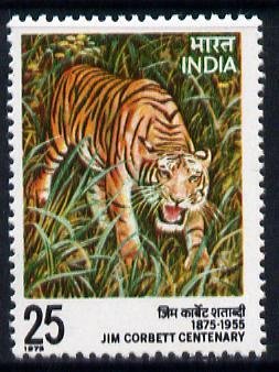 INDIA - 1975 - Jim Corbett, Tiger - Perf 1v - Mint Never Hinged