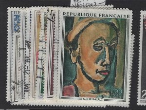 France Lot of 10 Art Stamps VFU (6gro)