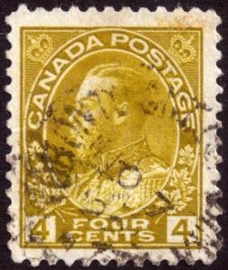 Canada 1922 4c Olive-Yellow SG249 Used