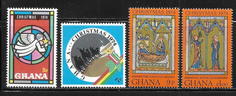 Ghana 544-548 1974 Christmas set and s.s. MNH