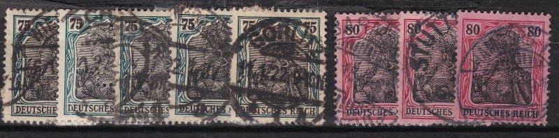 Old  REICH ^^^^ sc# 90a,91 used GERMANIAS( Good cancels ) $$$@ lar1785ge5