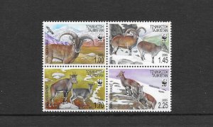 TAJIKISTAN MOUNTAIN GOATS #266  WWF  MNH