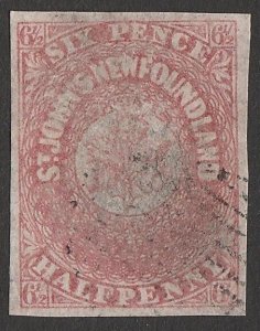 NEWFOUNDLAND 1862 Flowers 6½d rose-lake. SG 21 cat £450.