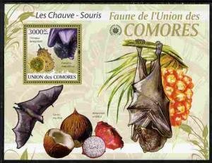 Comoro Islands 2009 AFRICAN BATS & FRUITS s/s Perforated Mint (NH)