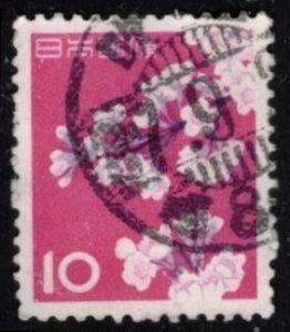 JAPAN 1961,  10y  #725 FINE USED, CHERRY BLOSSOMS