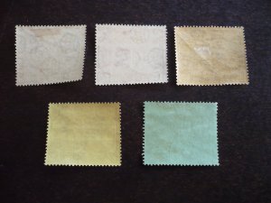 Stamps - St.Kitts-Nevis - Scott#37,38,43a,46,48-Mint Hinged Part Set of 5 Stamps