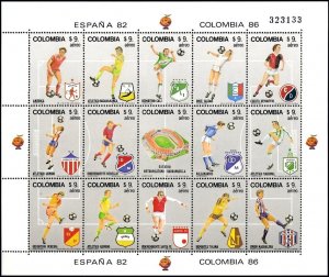 Colombia 1982 MNH Stamps Mini Sheet Scott C720 Sport Football Soccer