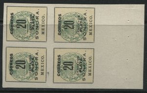 Mexico 1914 20 centavos booklet pane of 4 mint NH