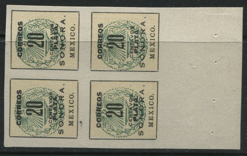 Mexico 1914 20 centavos booklet pane of 4 mint NH