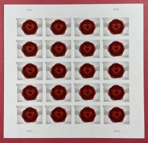 Scott 4741a WAX SEAL Imperf Pane of 20 US Forever Stamps MNH 2013