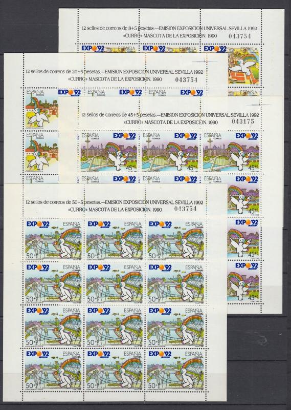 España Expo 92 Minipliegos  6/9 MNH.