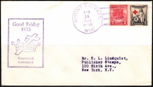 1933 US Cover Scott #- 645, 702 Good Friday 1933 Nineteenth Century