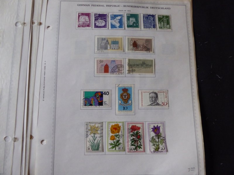 Germany 1971-1980 Stamp Collection on Album Pages